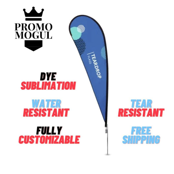 Custom teardrop flag with logo - PromoMogul