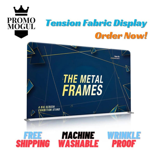 Custom tension fabric display banner with logo - PromoMogul