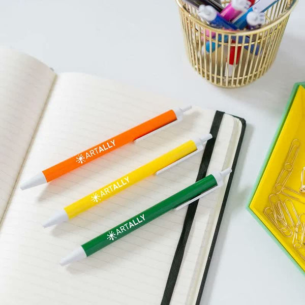 Custom retractable click pens with logo - bulk branded pens - PromoMogul