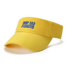 Custom logo visor hat front view - velcro strap