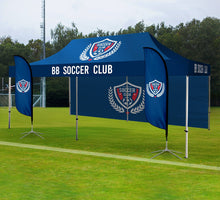 Trade show booth in use