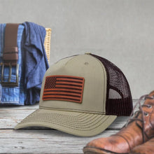 Custom leather patch trucker hat with engraved logo (7)