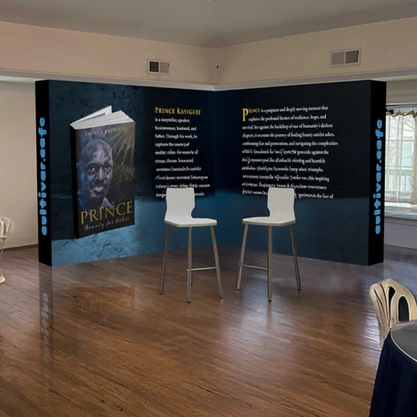 Custom pop-up backdrop with logo - portable event photo backdrop - PromoMogul