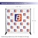 Adjustable frame for step and repeat banner